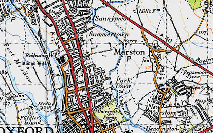 Old map of Summertown in 1946