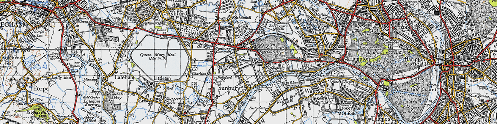 Old map of Sunbury in 1940