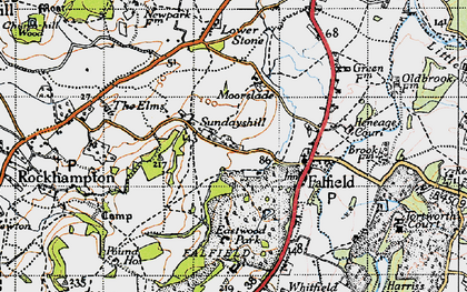 Old map of Sundayshill in 1946