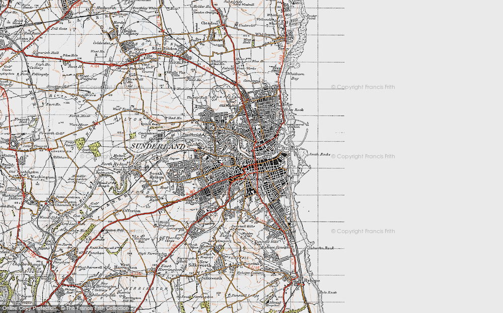 Old Map of Sunderland, 1947 in 1947