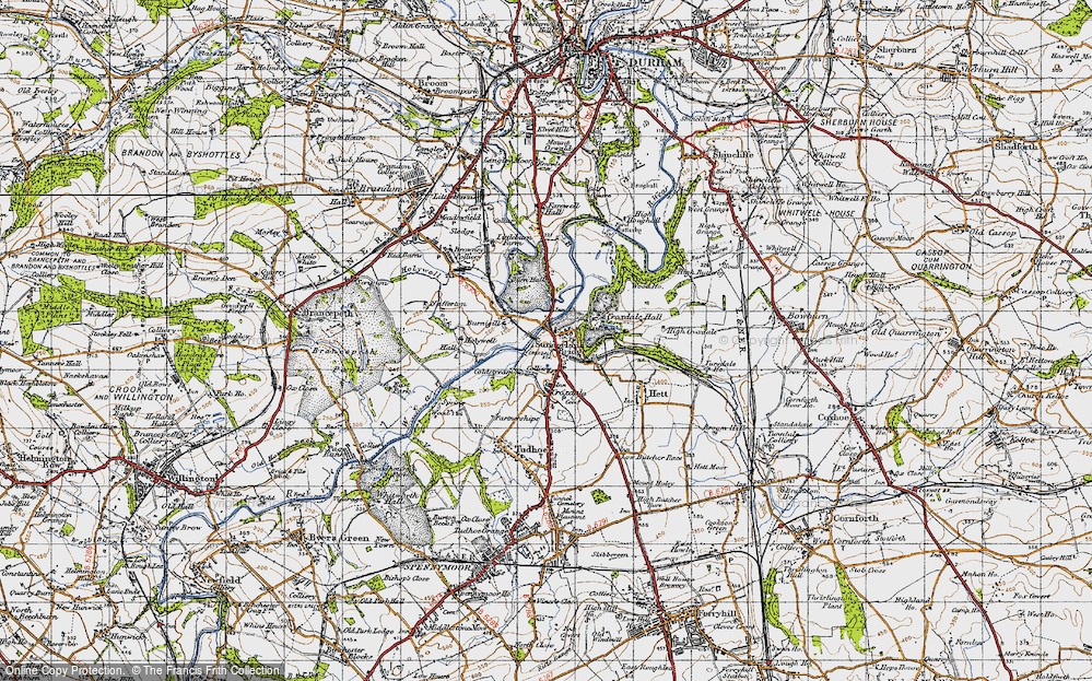 Old Map of Historic Map covering Burnigill in 1947