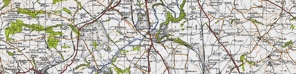Old map of Sunderland Bridge in 1947
