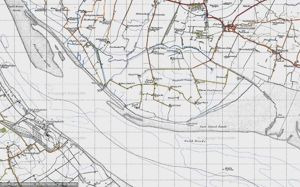 Old Map of Sunk Island, 1947 in 1947