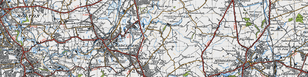 Old map of Thurston Fold in 1947