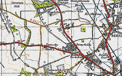Old map of Sunnyfields in 1947