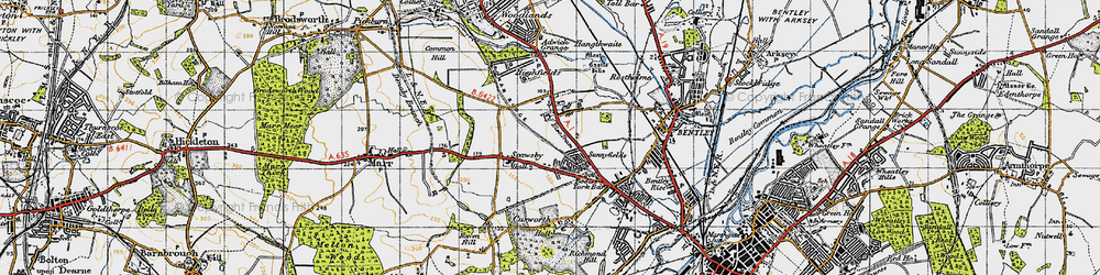 Old map of Sunnyfields in 1947