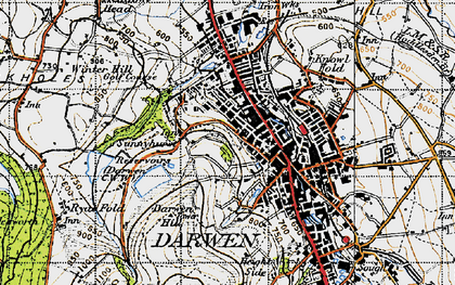 Old map of Sunnyhurst in 1947