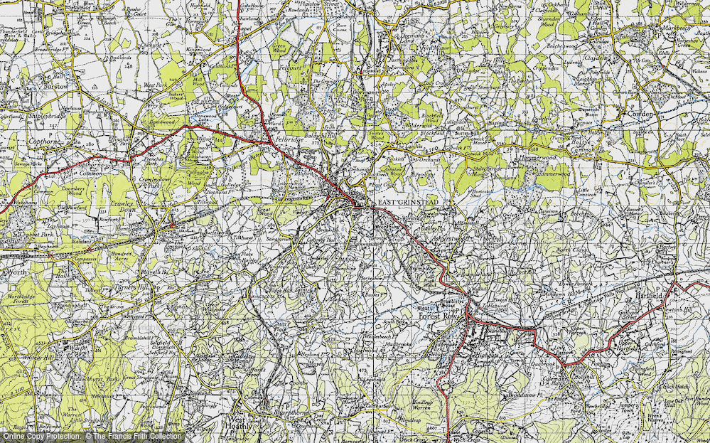 Old Map of Historic Map covering Beachcroft Towse, The in 1946