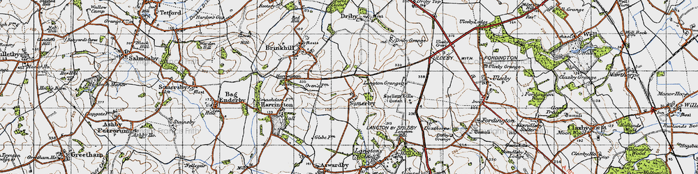 Old map of Sutterby in 1946