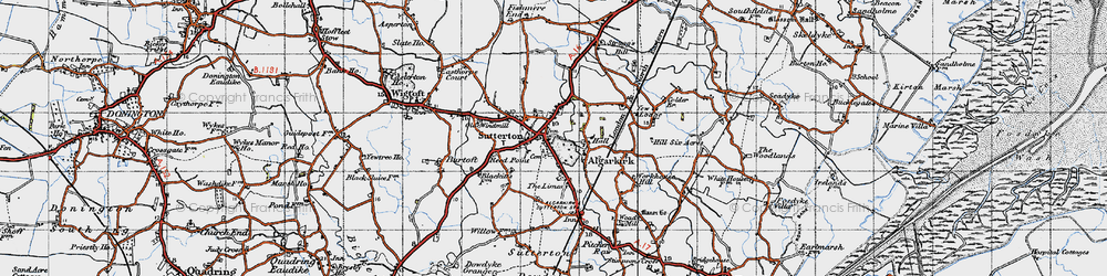 Old map of Sutterton in 1946