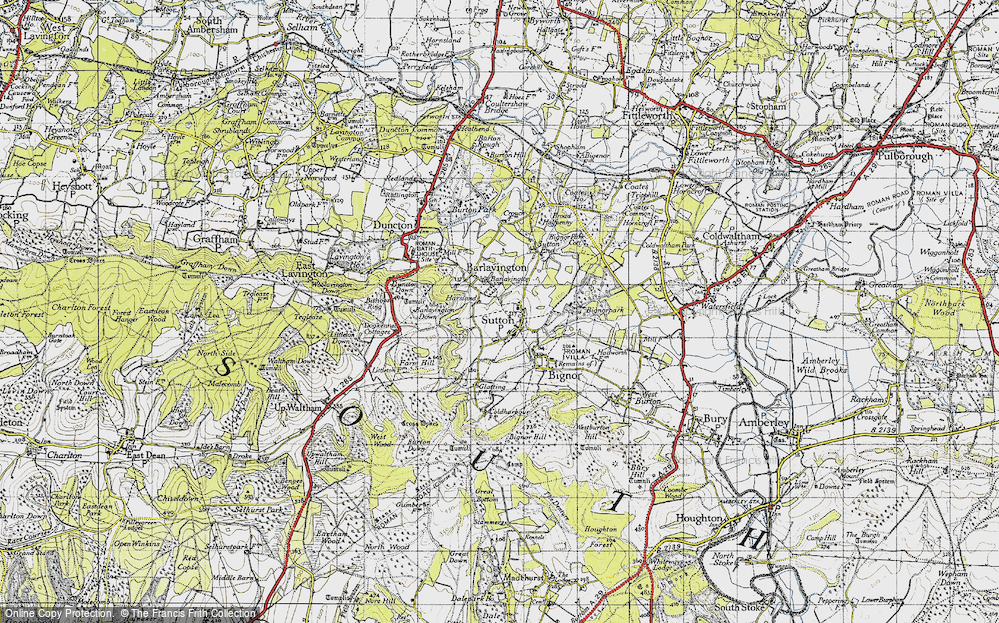 Old Map of Historic Map covering Barlavington Down in 1940