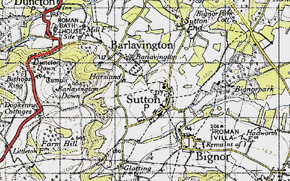Old map of Barlavington Down in 1940