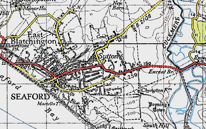 Old map of Sutton in 1940