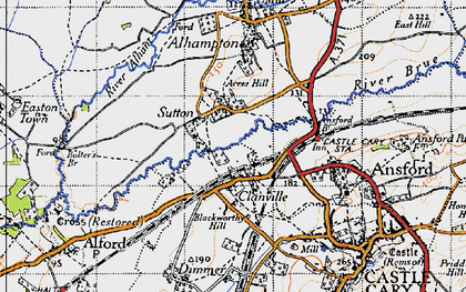 Old map of Sutton in 1945