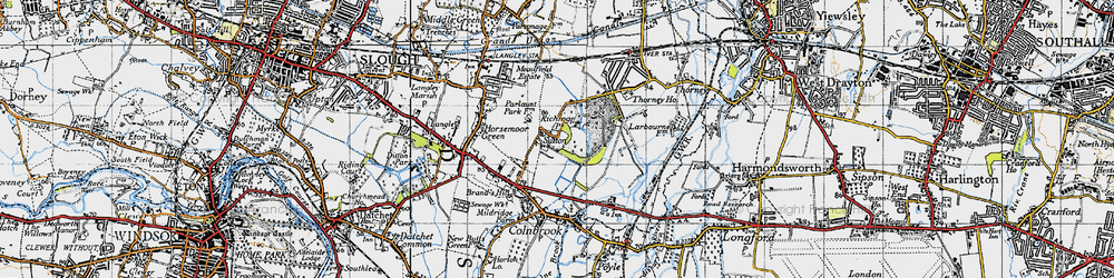 Old map of Sutton in 1945