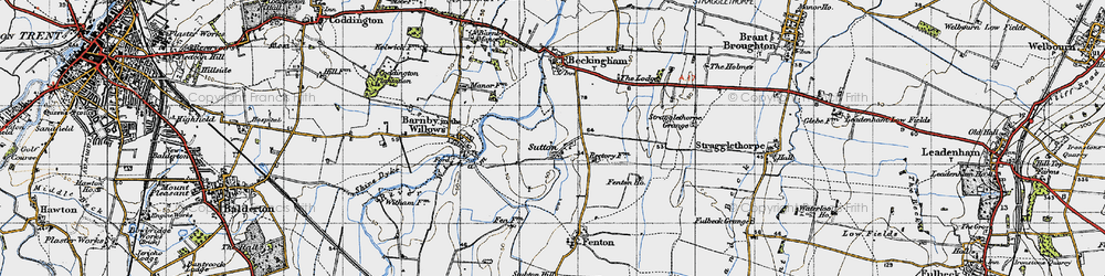 Old map of Sutton in 1946