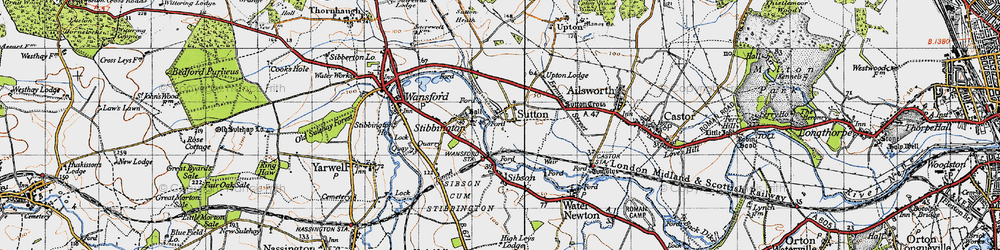 Old map of Sutton in 1946