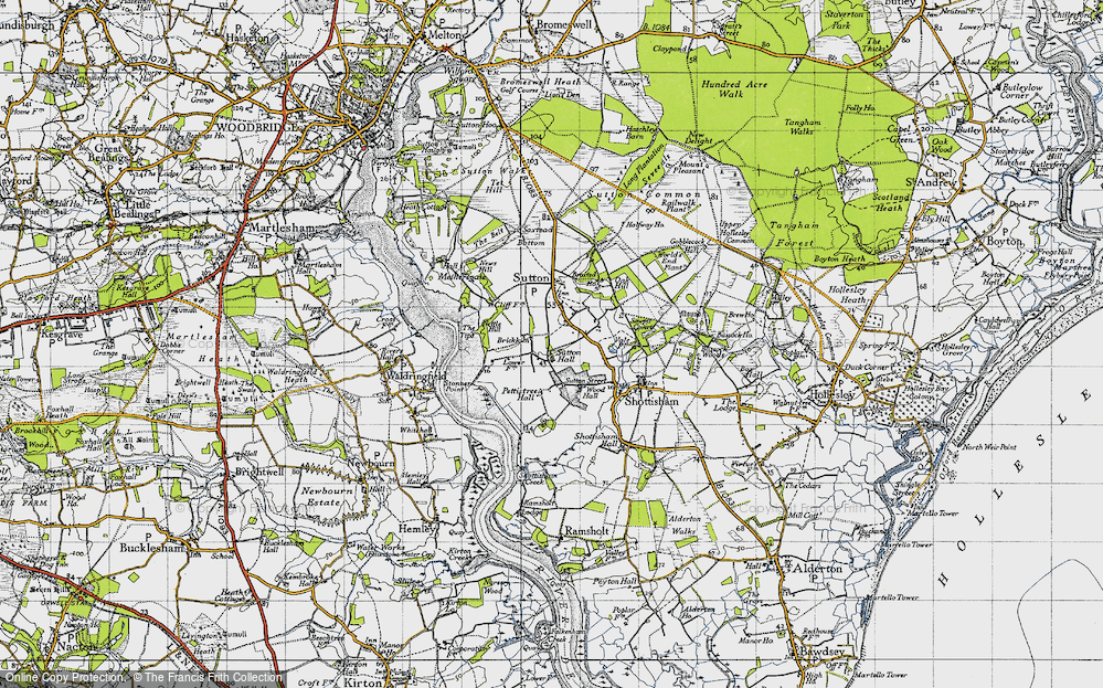 Old Map of Historic Map covering Broxtead Ho in 1946