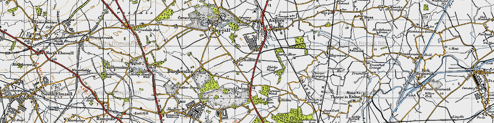 Old map of Sutton in 1947