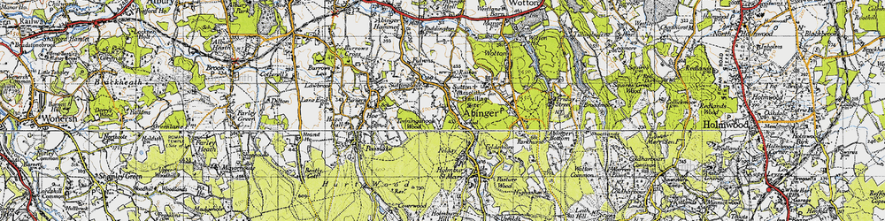 Old map of Sutton Abinger in 1940