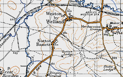 Old map of Sutton Bassett in 1946