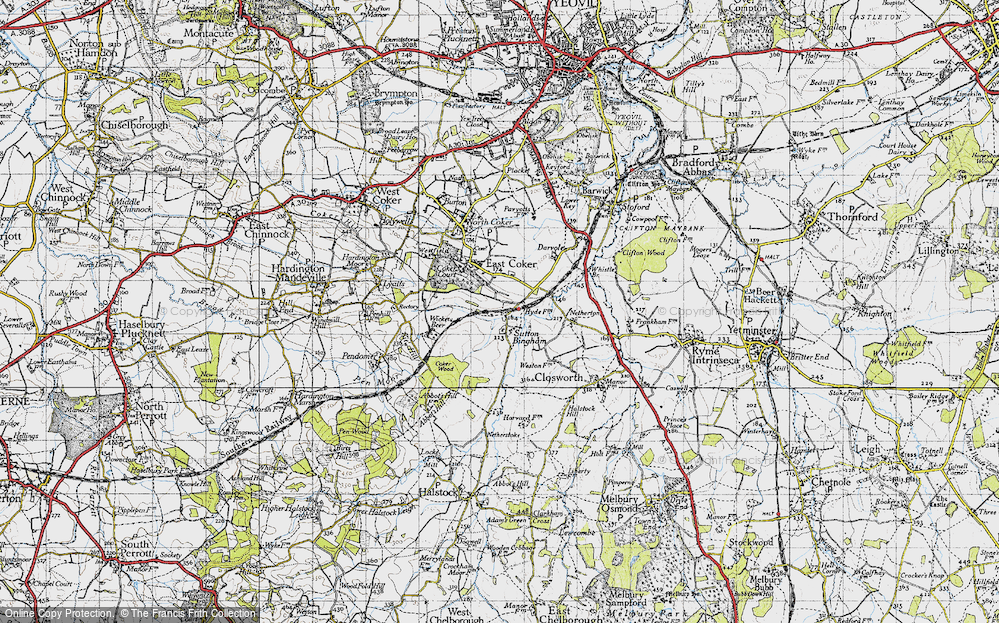 Old Map of Sutton Bingham, 1945 in 1945