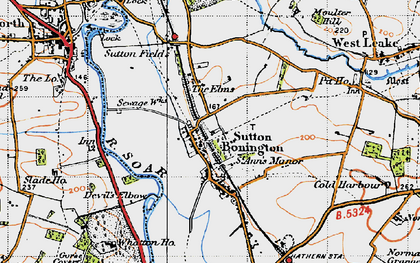 Old map of Sutton Bonington in 1946