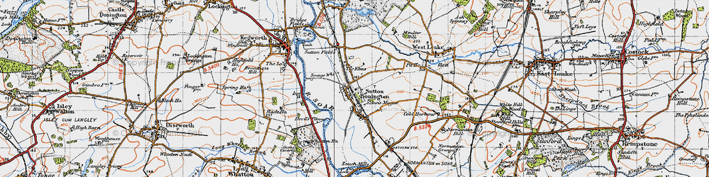 Old map of Sutton Bonington in 1946