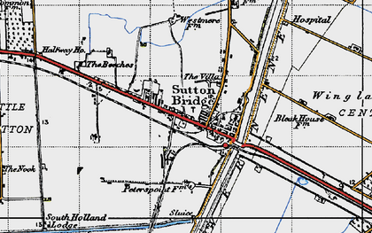 Old map of Sutton Bridge in 1946