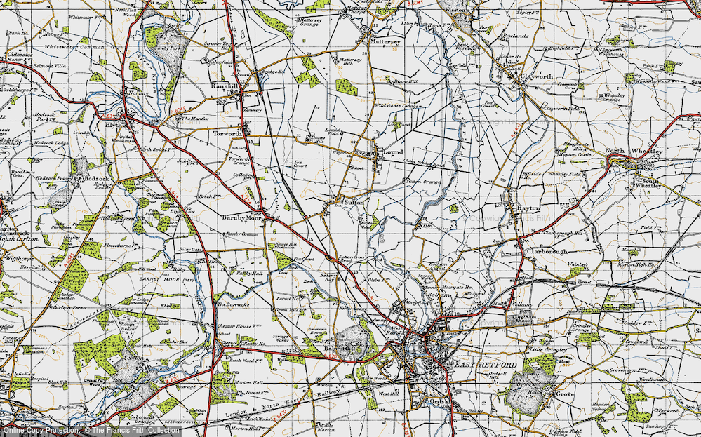 Old Map of Historic Map covering Big Clump in 1947