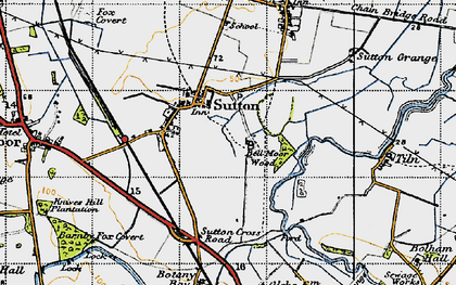 Old map of Sutton Cum Lound in 1947