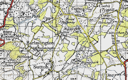 Old map of Bignor Park Cott in 1940