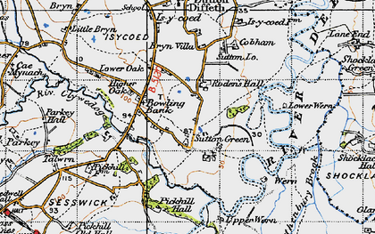 Old map of Sutton Green in 1947
