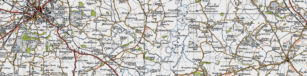 Old map of Bryn Villa in 1947