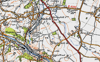 Old map of Sutton Hill in 1946