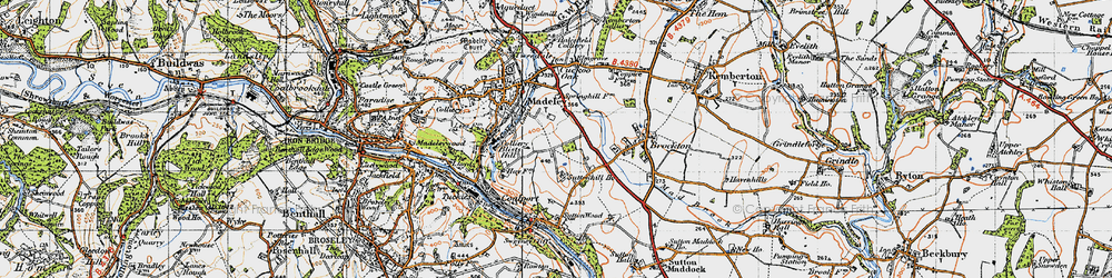 Old map of Sutton Hill in 1946