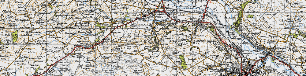Old map of Sutton-in-Craven in 1947