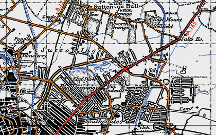 Old map of Sutton Ings in 1947