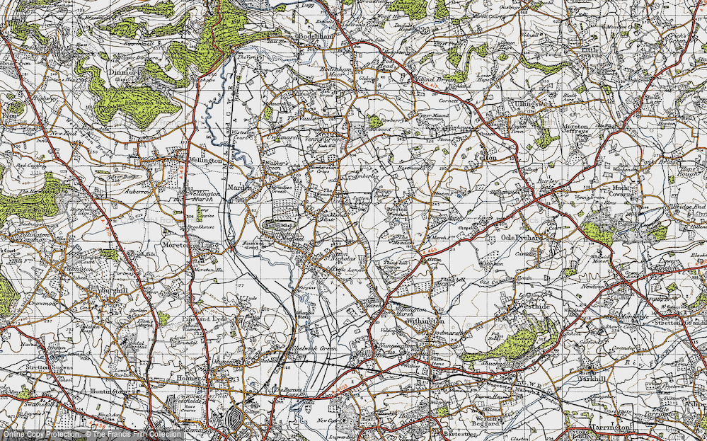 Old Map of Sutton Lakes, 1947 in 1947