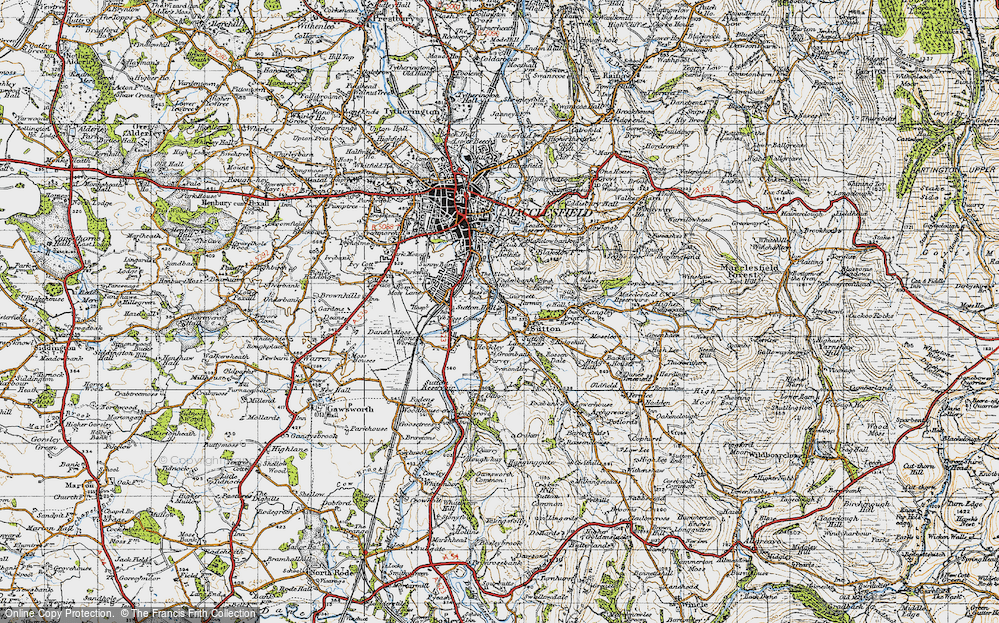 Old Map of Sutton Lane Ends, 1947 in 1947