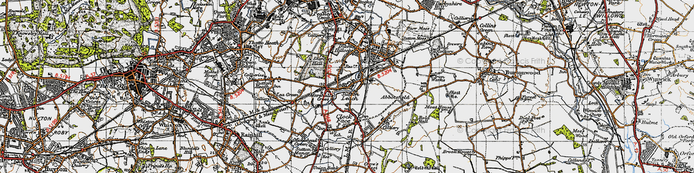 Old map of Sutton Leach in 1947