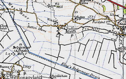 Old map of Sutton Mallet in 1946