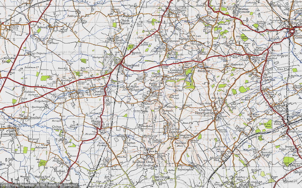 Old Map of Sutton Montis, 1945 in 1945