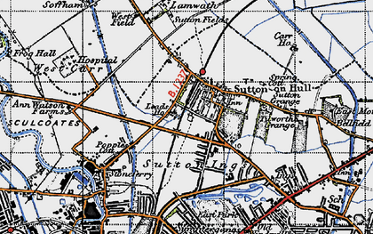 Old map of Bransholme in 1947