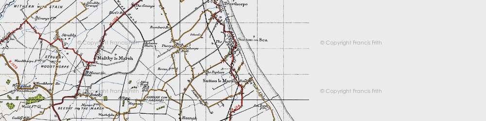 Old map of Sutton on Sea in 1946
