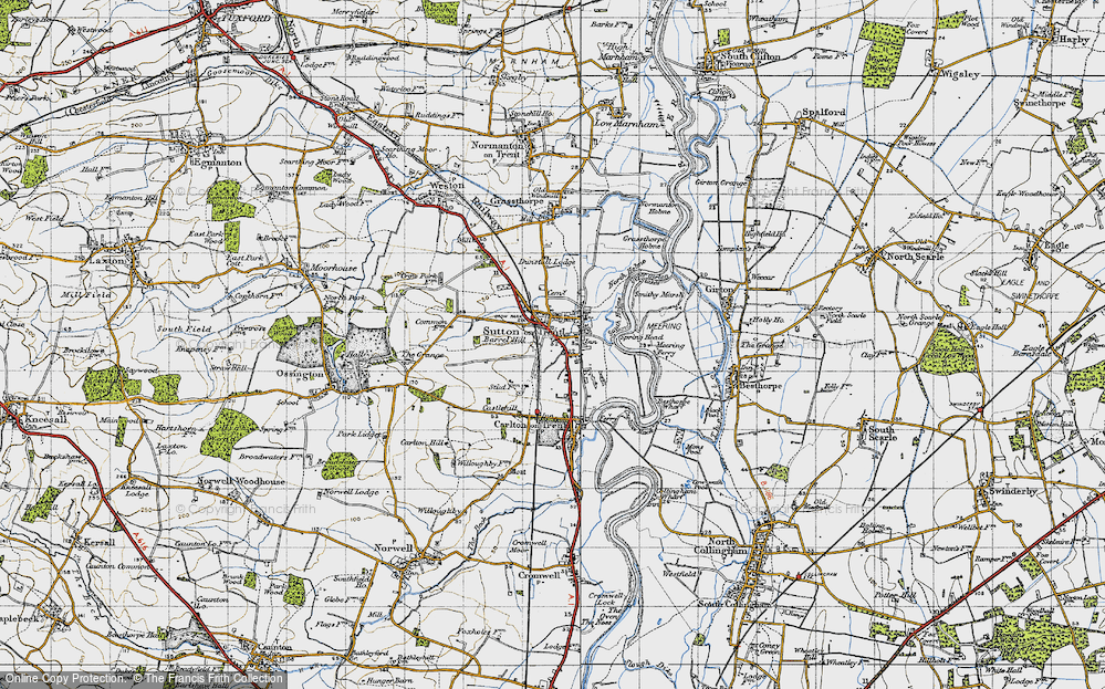 Old Map of Sutton on Trent, 1947 in 1947