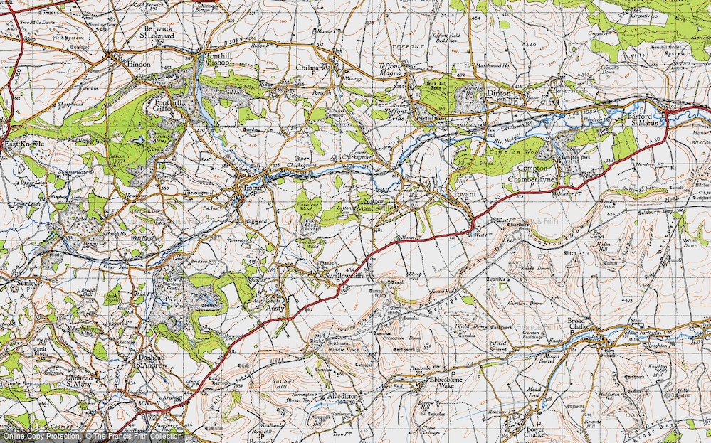 Old Map of Sutton Row, 1940 in 1940