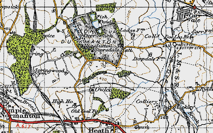 Old map of Sutton Scarsdale in 1947