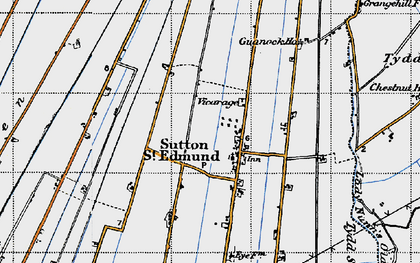 Old map of Tydd St Mary's Fen in 1946