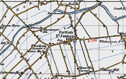 Old map of Sutton St James in 1946
